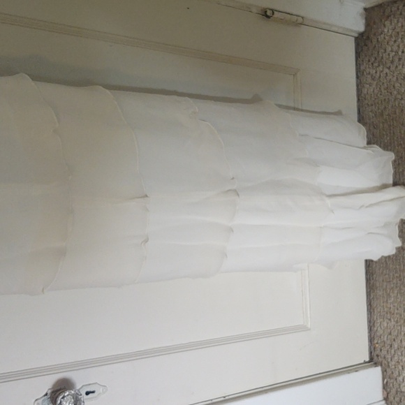 Tadashi Silk Ivory Full Length Formal Dress Halter Neck Sz 10 NWT - Picture 8 of 11